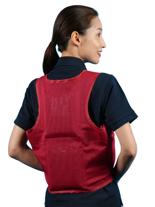 ひえぽかベスト 赤 背面