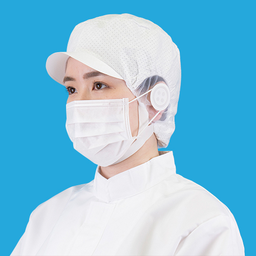 電石帽 SR-105 Y型紐付｜毛髪やフケの混入を防止する強い吸着力を持っ